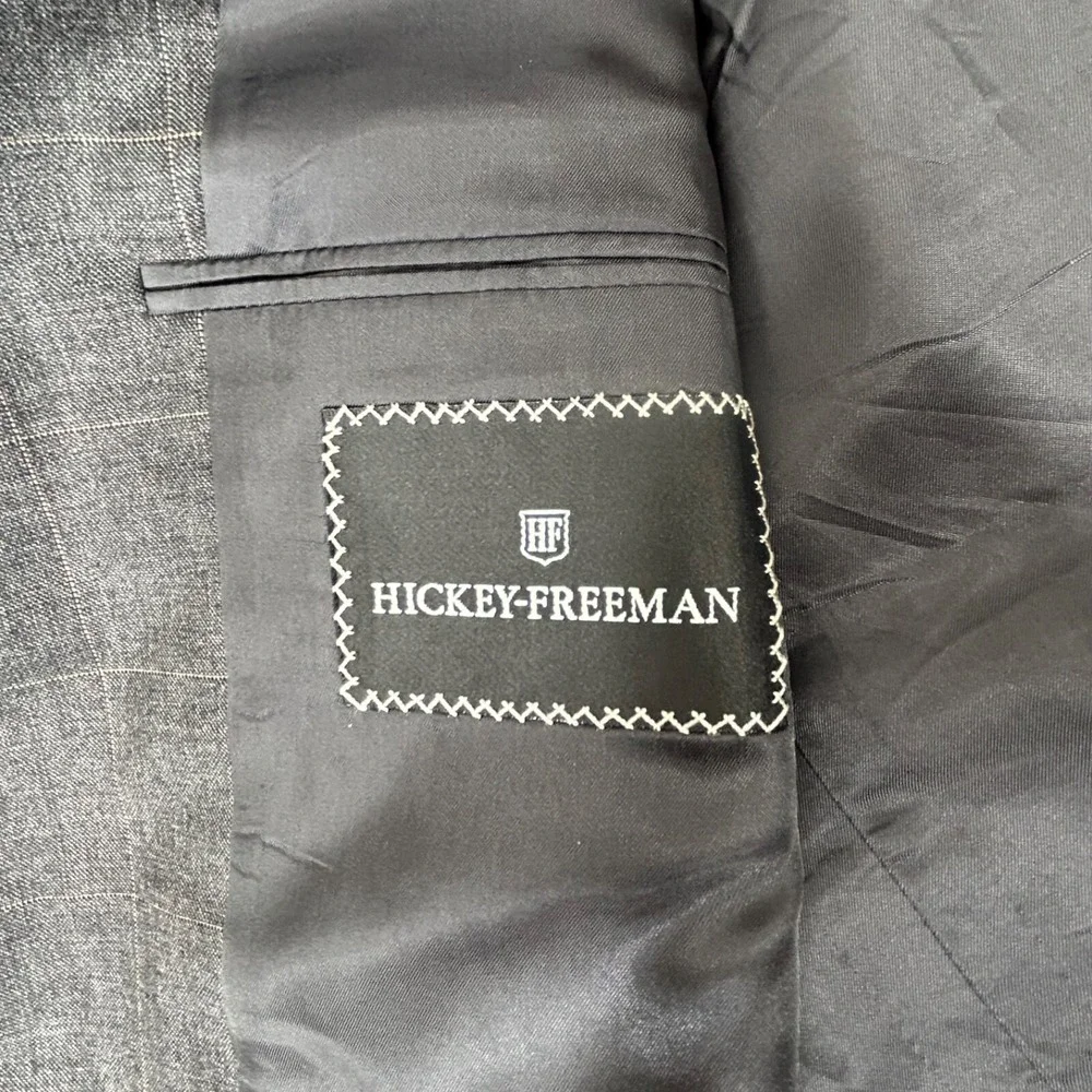 Hickey Freeman Boardroom Single Vent Wool Sportcoat Blazer Gray‎ 42R
